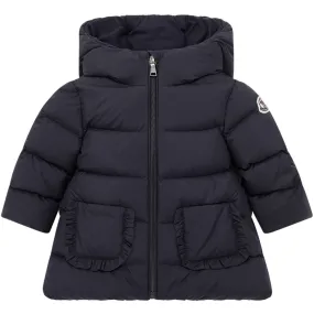 Cuffed-Sleeve Relaxed tunic-style shirt Moncler Navy Molan Long Parka Jacket
