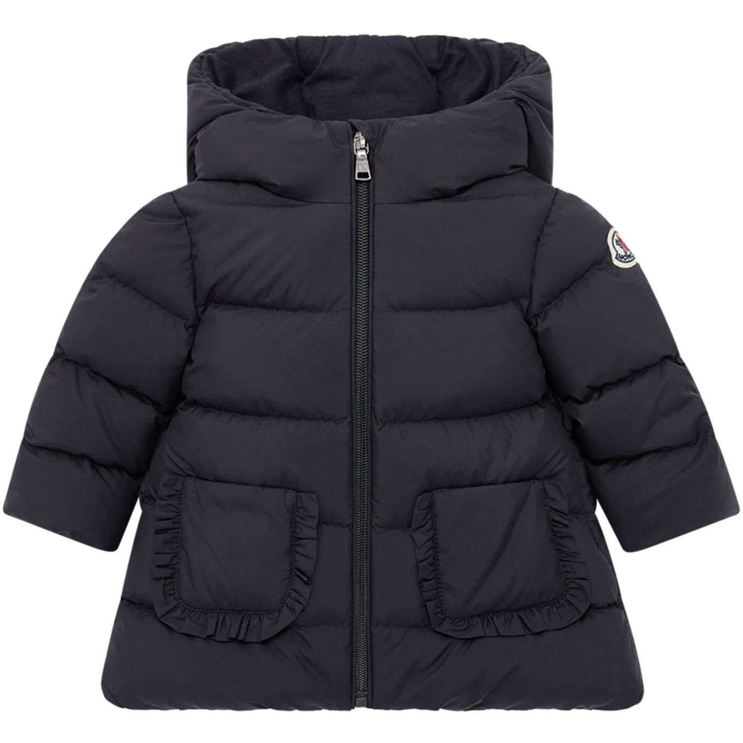 Cuffed-Sleeve Relaxed tunic-style shirt Moncler Navy Molan Long Parka Jacket