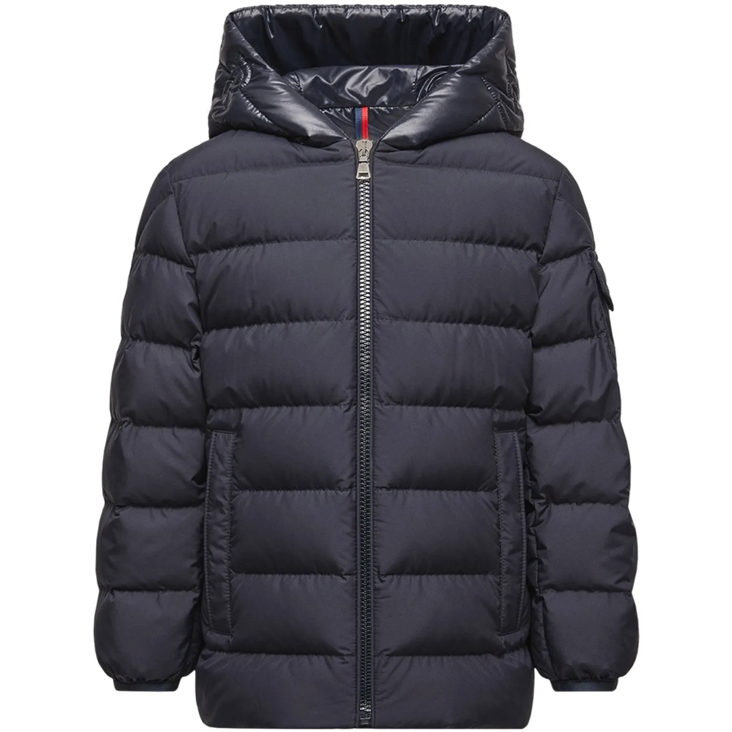 Rhinestone-Detail Moncler Navy Najan Short Parka Jacket