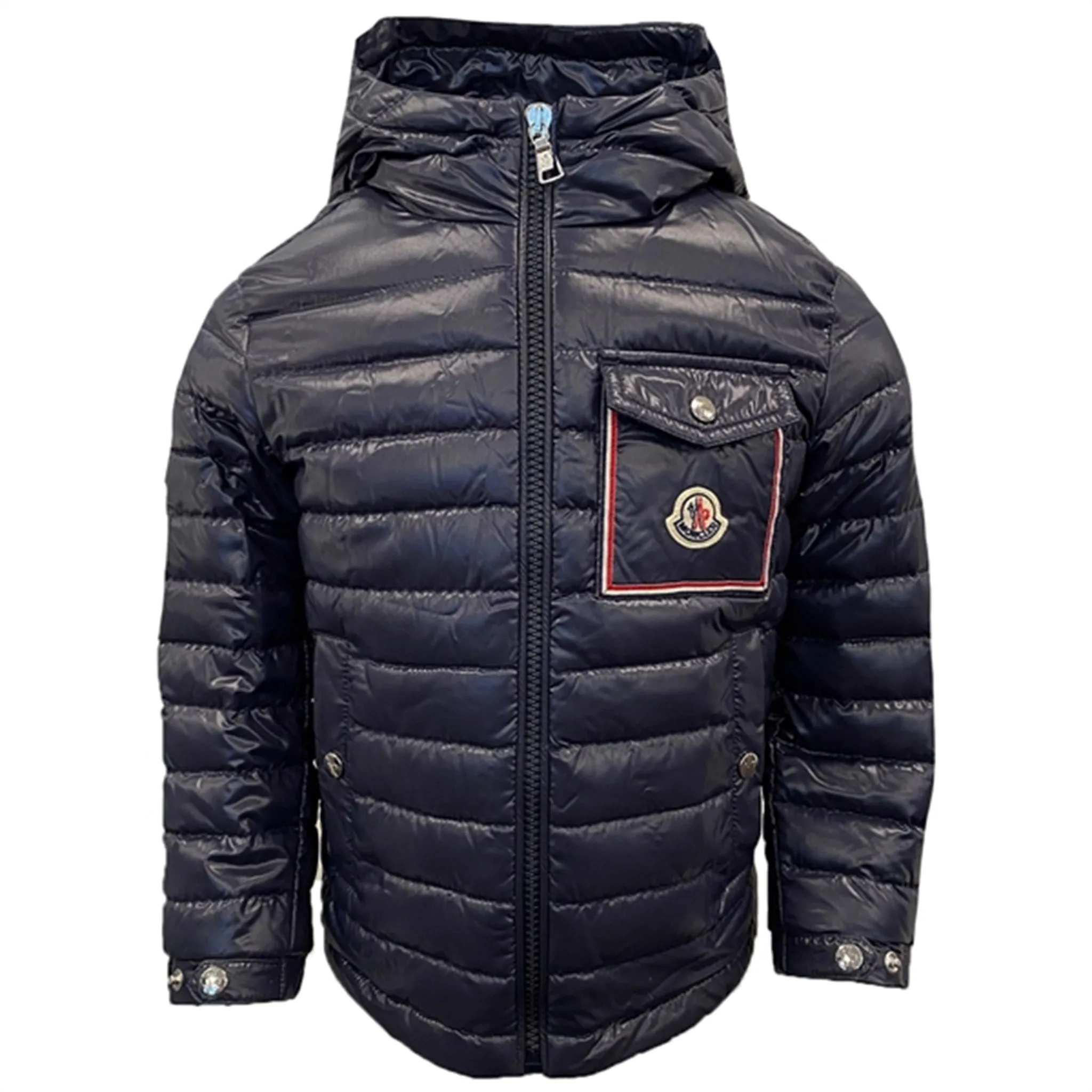 Moncler Navy Parvon Giubbotto Jacket Satin-Finish