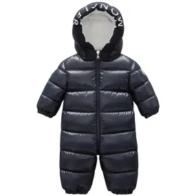 Luxury-Fabric Moncler Salongo Tuta Imbottita Snowsuit Navy