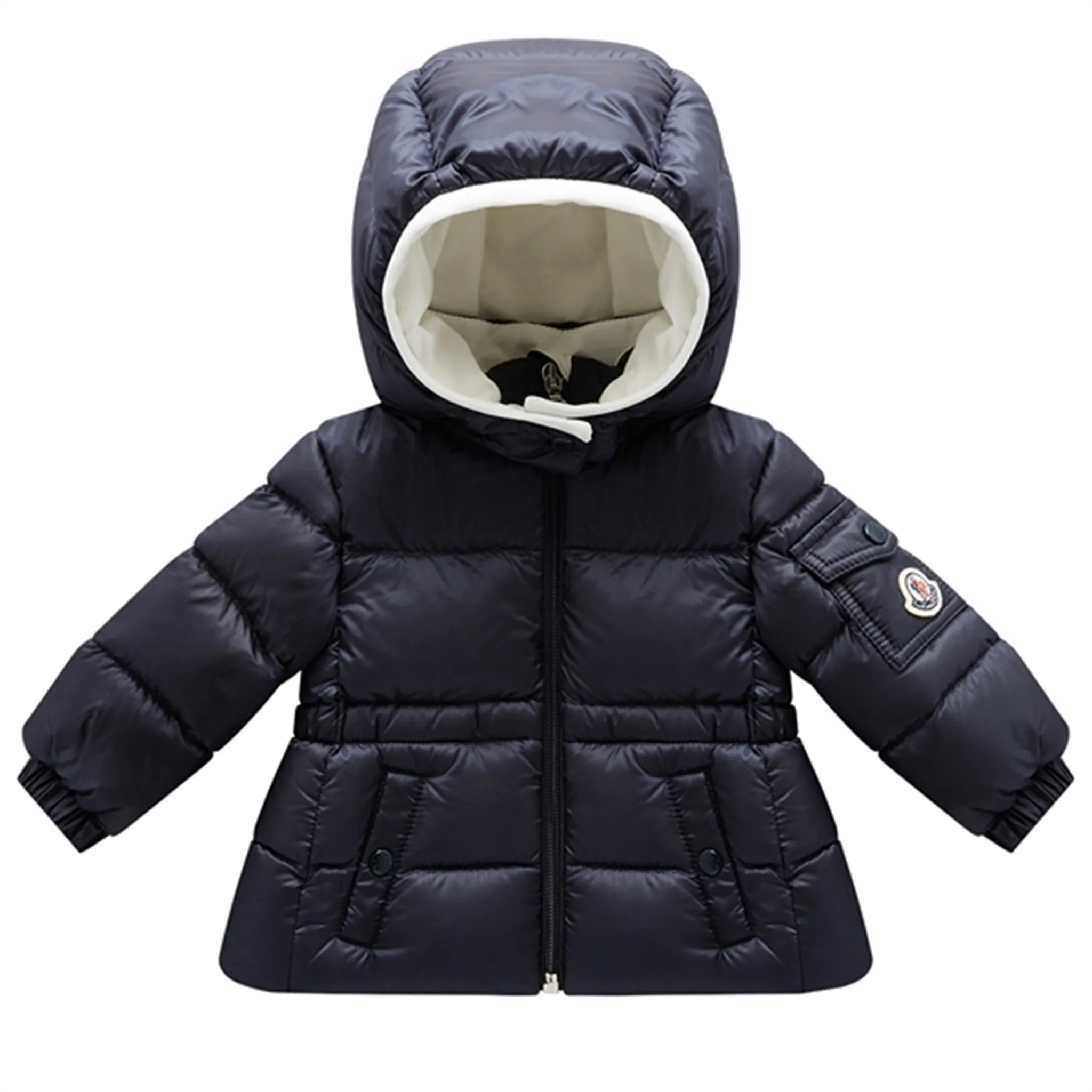 Art-Gallery Ribbed-Texture Moncler Sayna Giubbotto Jacket Navy