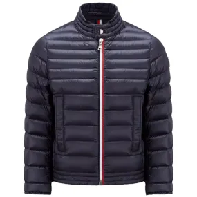 Moncler Urzay Biker Down Jacket Navy Point-Collar