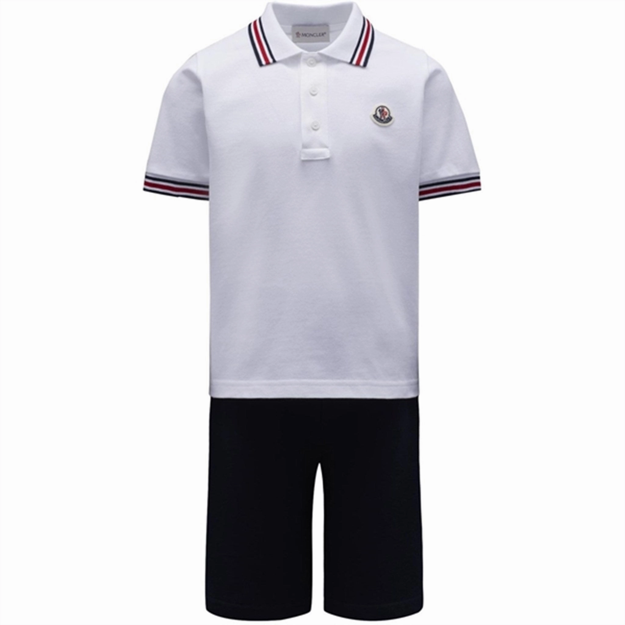 Timeless Look Non Binding Waistline Moncler T-Shirt og Shorts S?t White