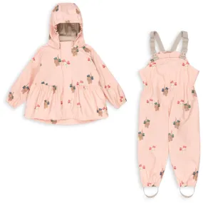 Konges Sl?jd Bow Kitty Pink Rainy Palme Set Girl Outdoor Fashion