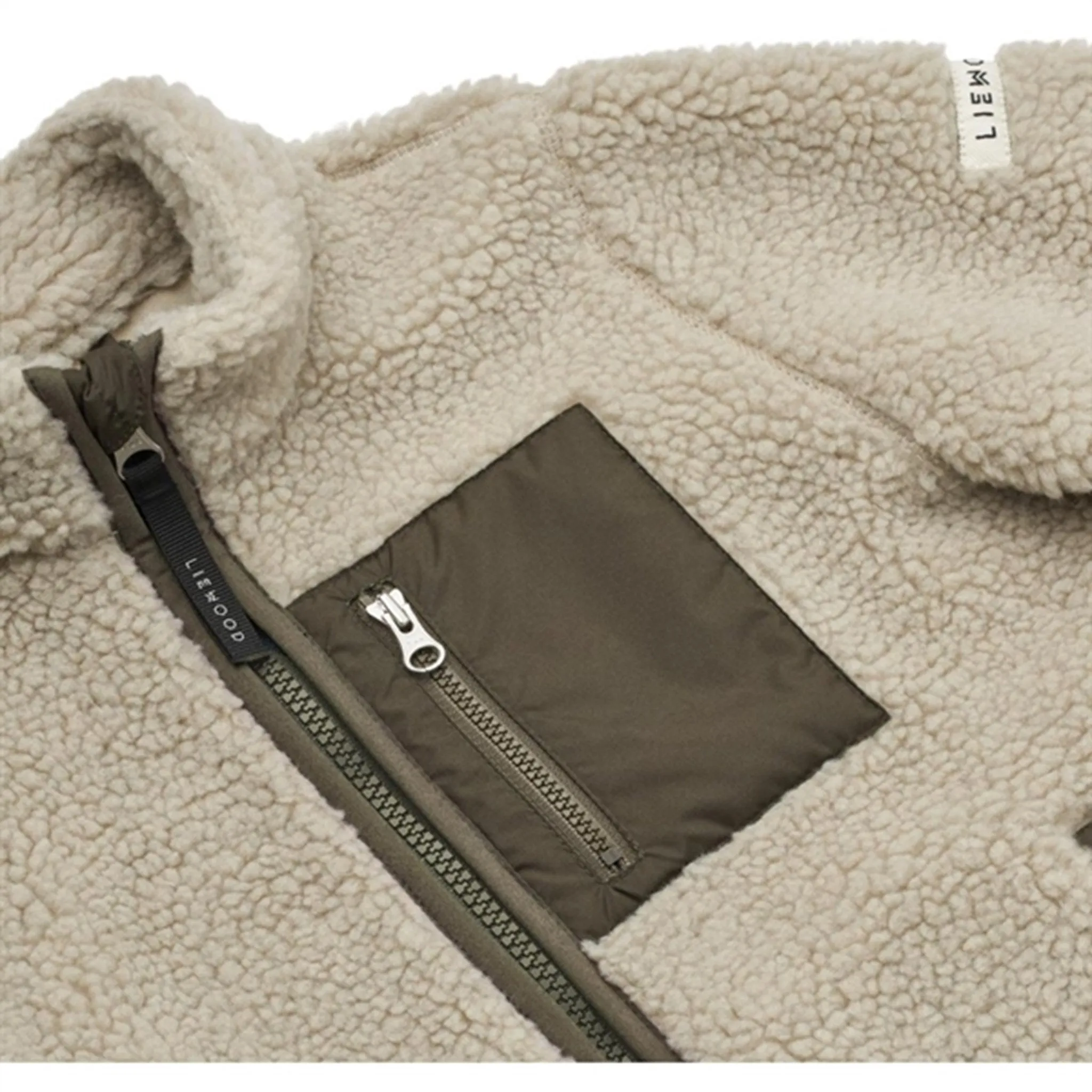 Liewood Nolan Pile Jacket Mist / Army Brown Minimal Look