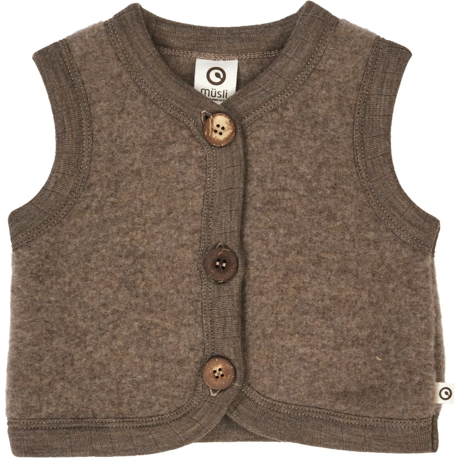 M??sli Walnut Melange Woolly Fleece Vest Short Getaway