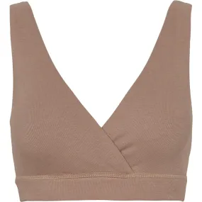 Fashionable Layered Coverage Design M??sli Walnut Triangle Nursing Top/Bra