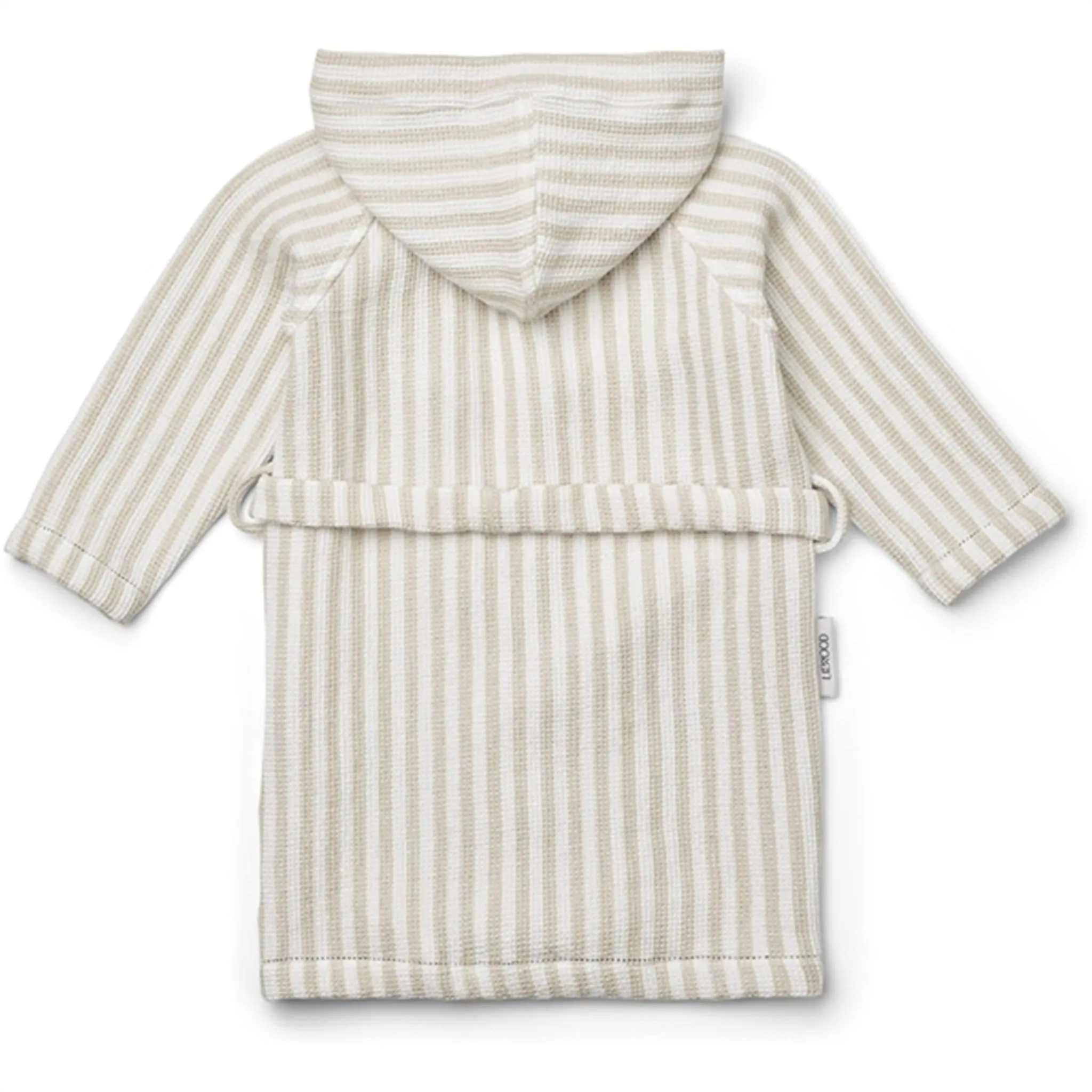 Liewood Gray Bathrobe Y/D Stripe Crisp White/Sandy Oversized Comfort NonIrritating Seams