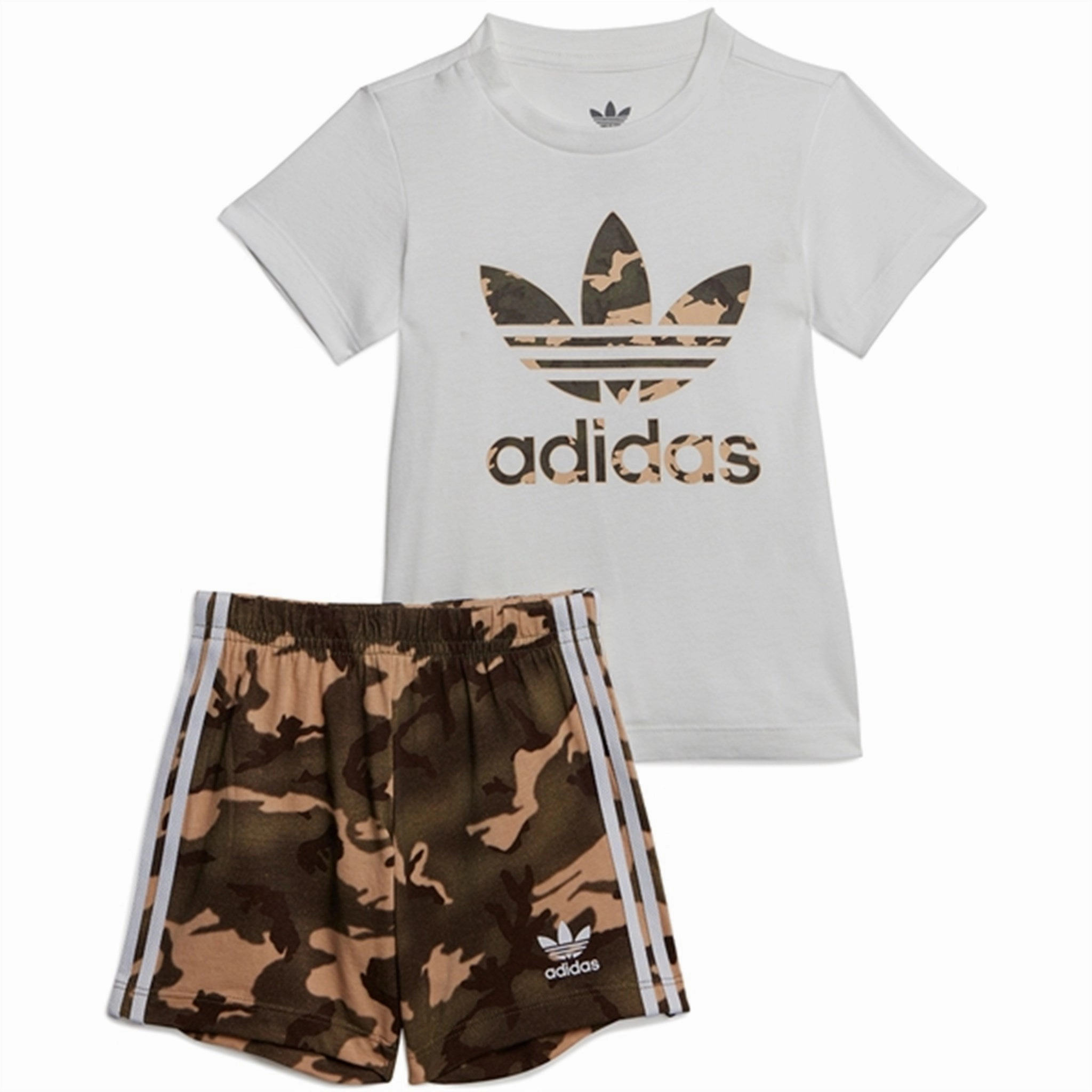 adidas Originals White Shorts Tee Set Camouflage Style water sports clothing