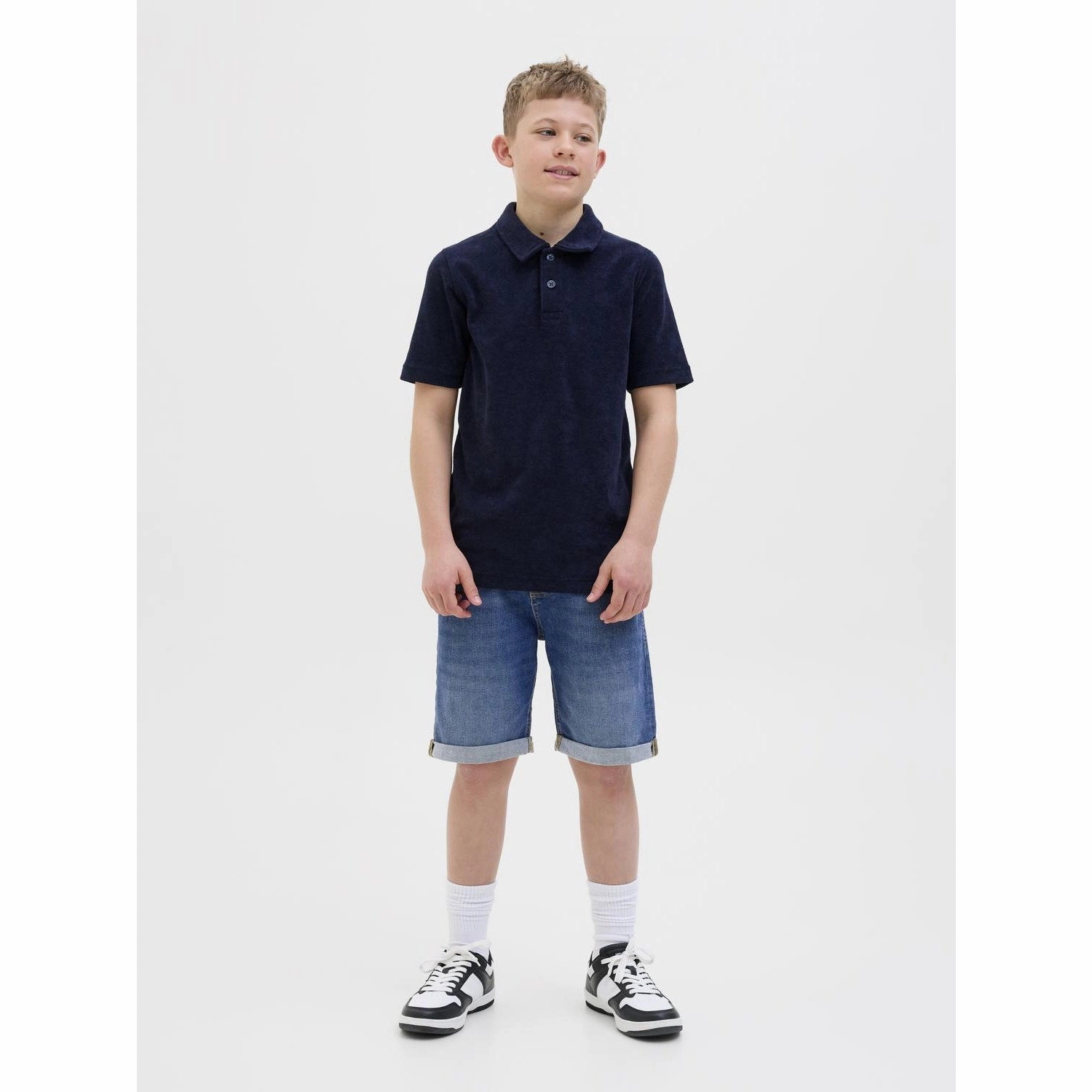 Jack & Jones Junior Blue Denim Jwhrick Jjoriginal Shorts Sq 327 Jnr Leather Look