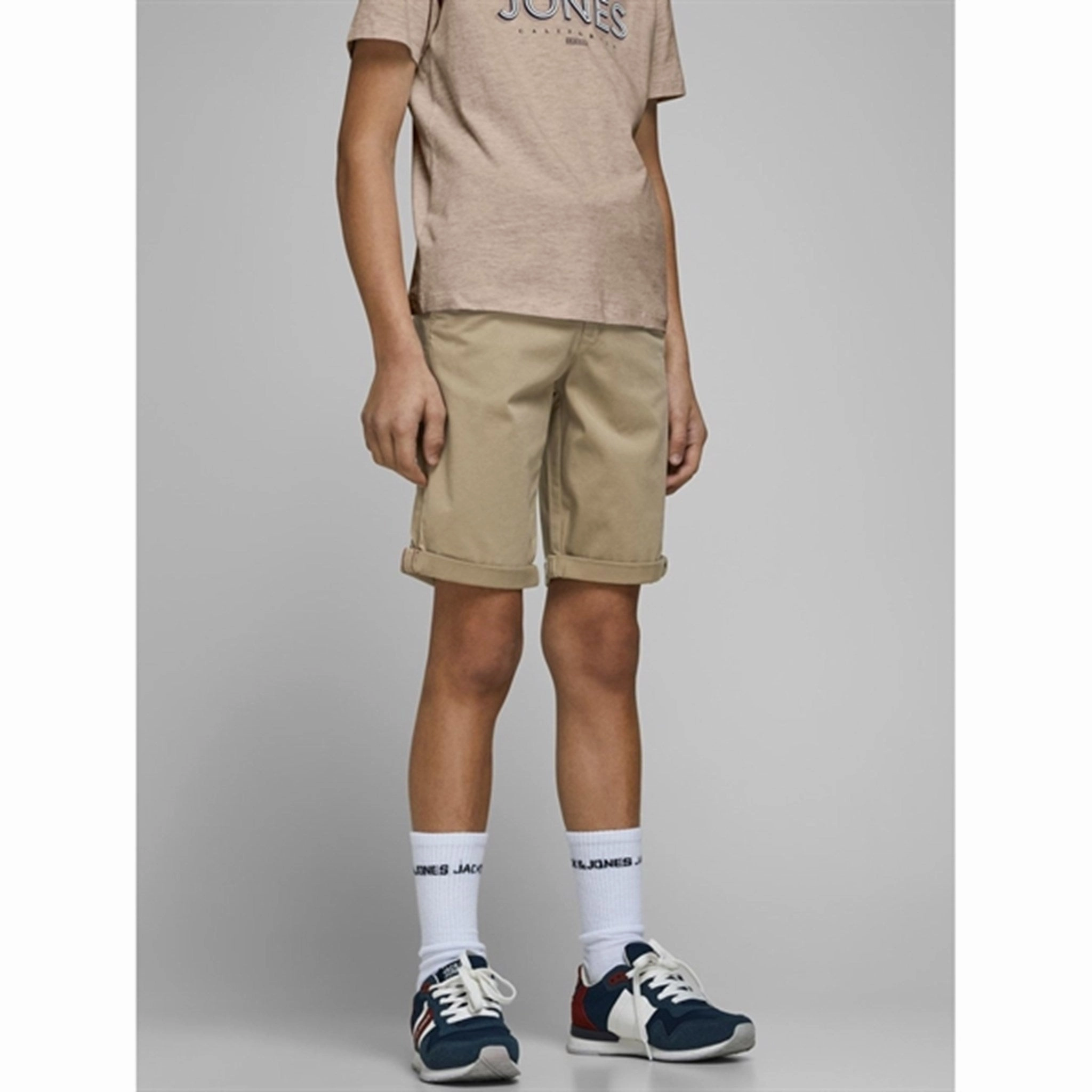 petite size Jack & Jones Junior Oxford Tan Bowie Solid Shorts