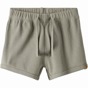 Lil'Atelier Seagrass Gago Kna Shorts Laser Cut Perforations