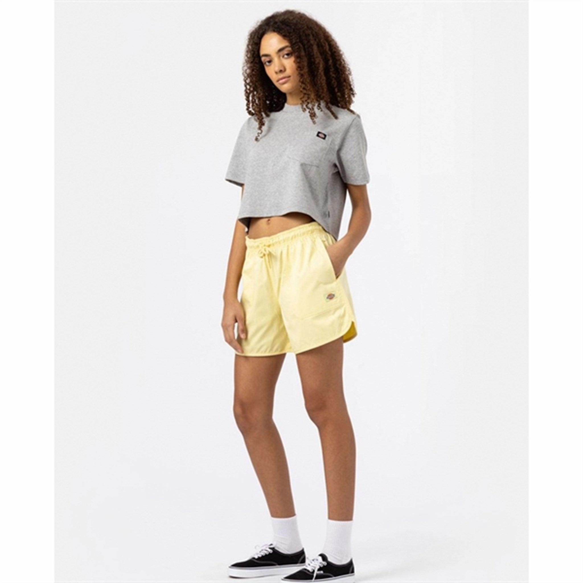 Dickies Victoria Shorts Pale Banana Quick Release Buckle Non Binding Leg Openings