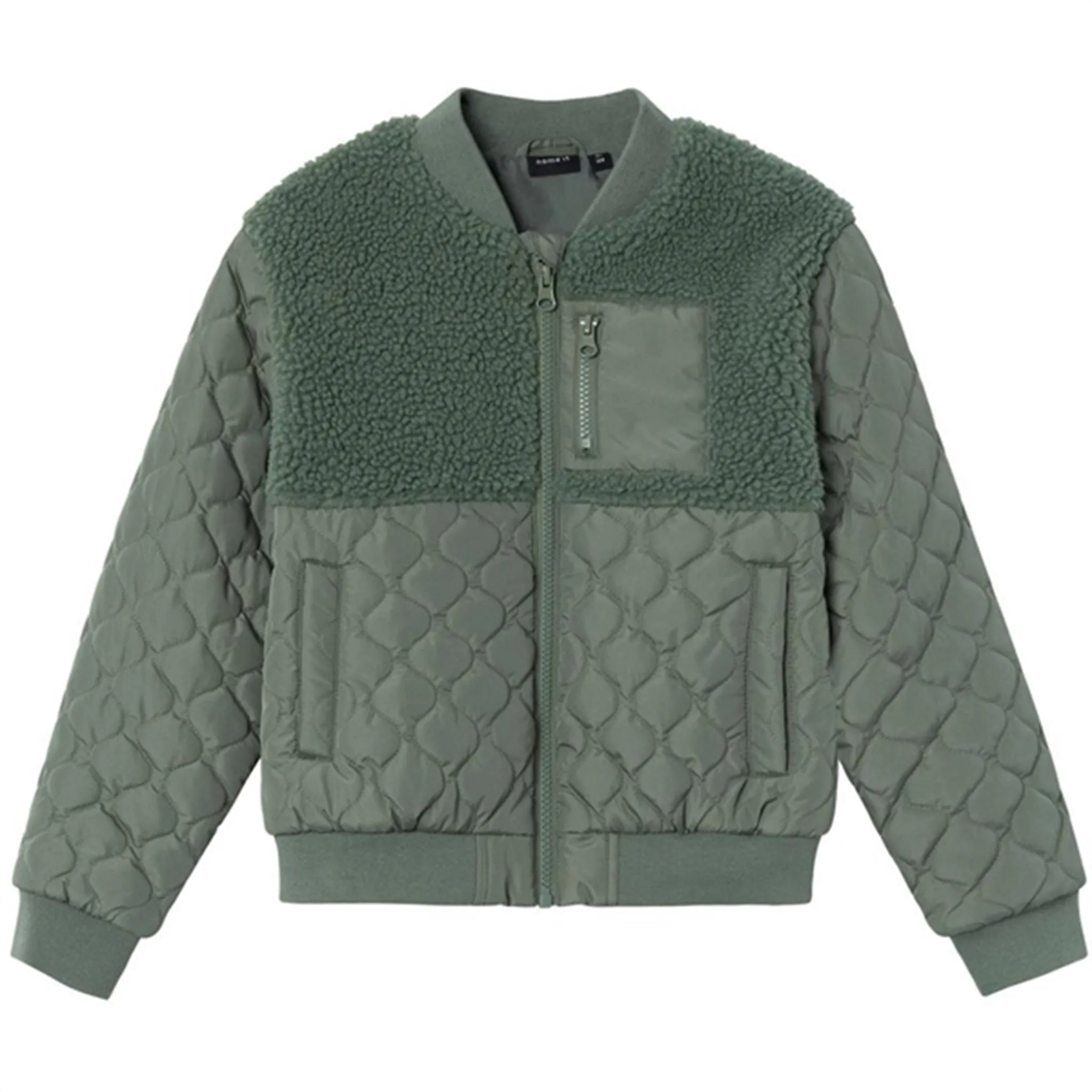 Point-Collar Name it Agave Green Member Quilted Jacket