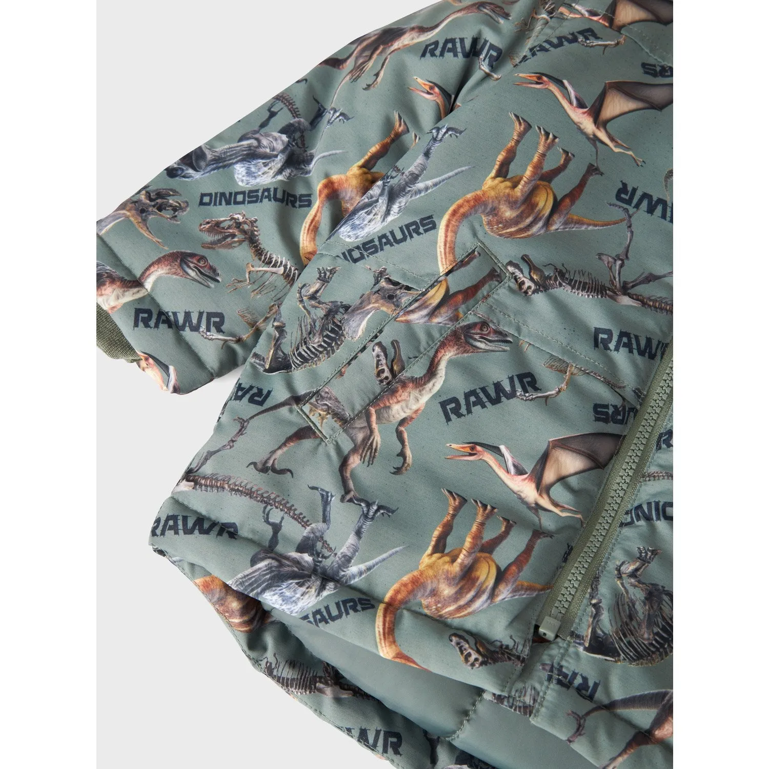 ConvertibleCollar starlight Name It Agave Green Rawr Dino Max Jacket AOP