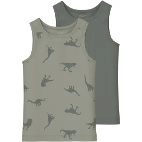 atypical Hobby Name It Agave Green Tank Top 2-pack Agave Green Dino Noos