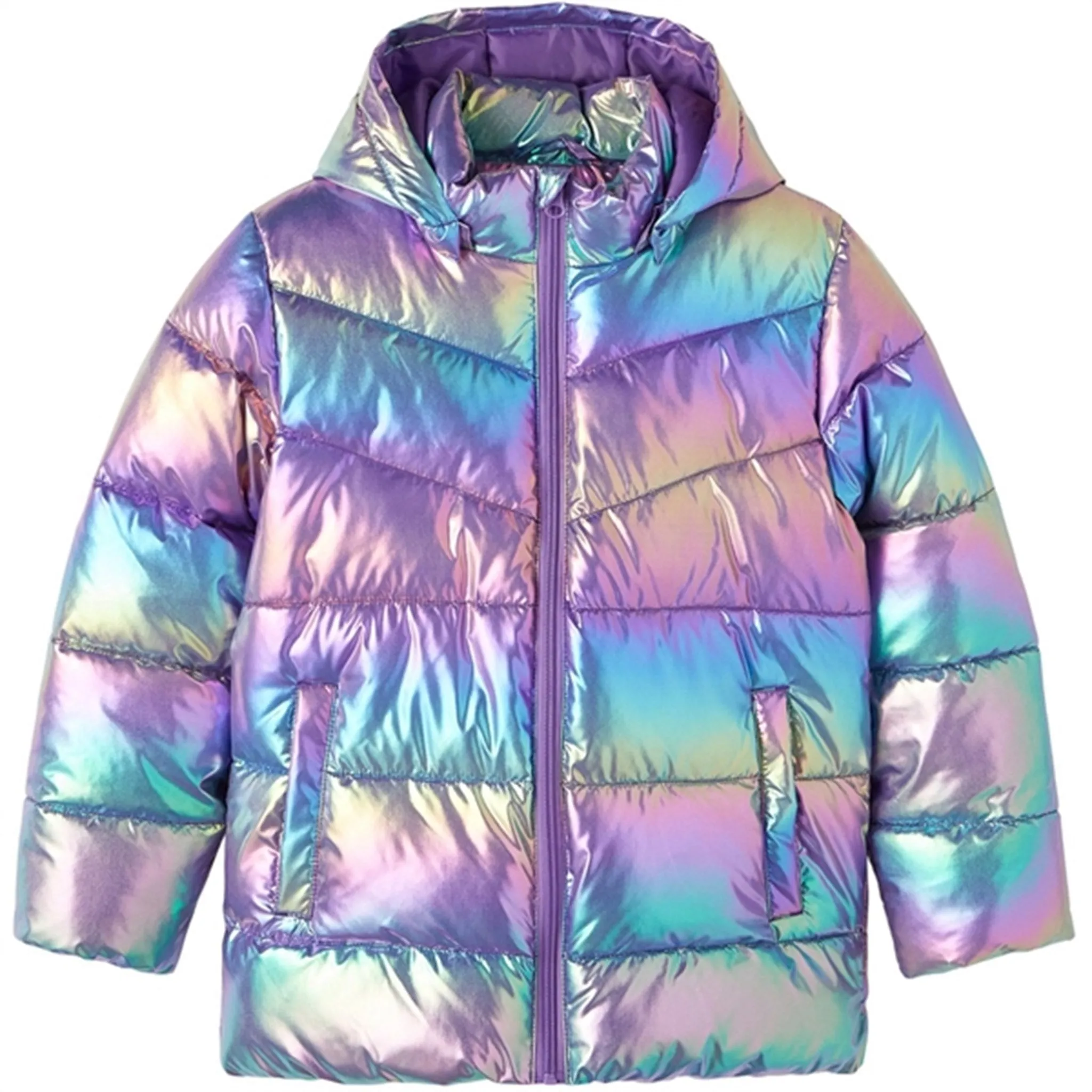 Name it Amethyst Orchid Molina Shiny Puffer Jacket Elegant Top