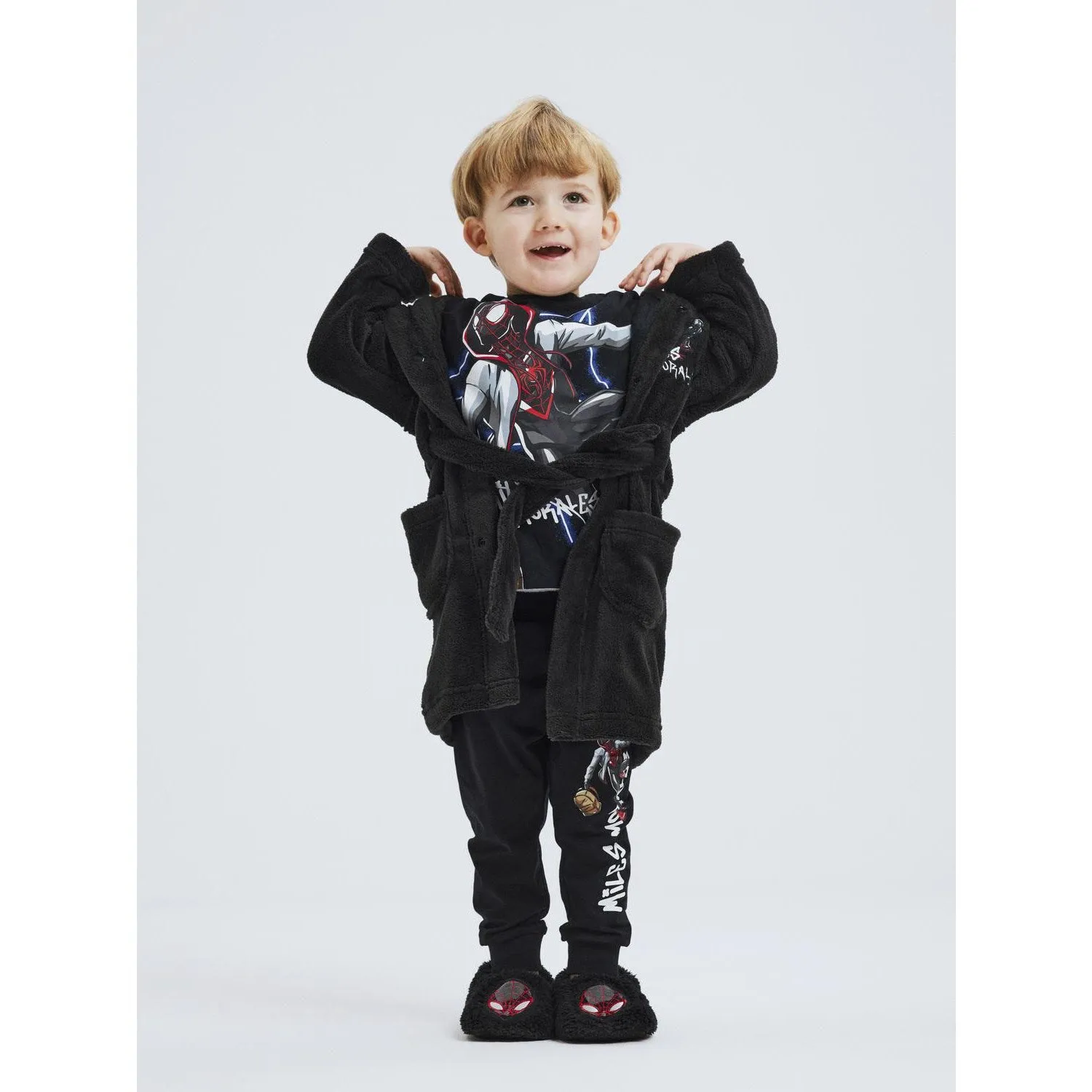 Peaceful Fit Name It Black Nothello Spiderman Bathrobe