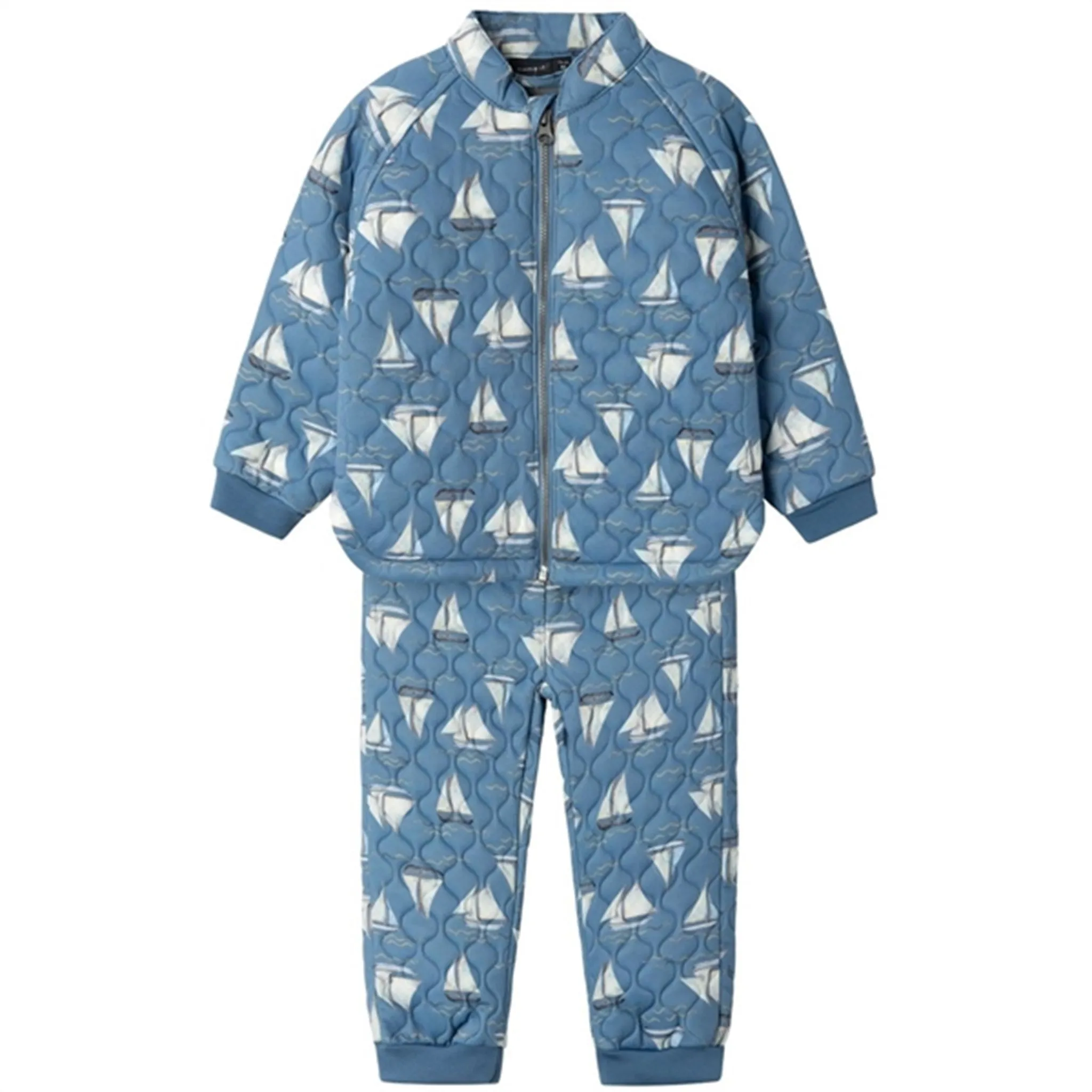Name it Coronet Blue Moon Quilted Set Boats Stud-Detail Water-Repellent-Finish