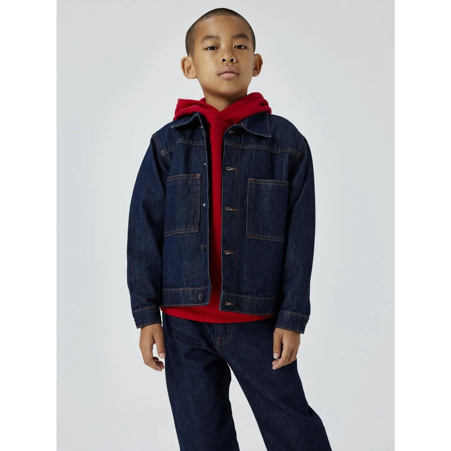 Name It Dark Blue Denim Unwashed Reese Denim Jacket Adventure Suitcase