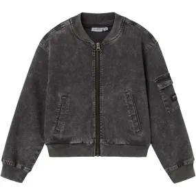 Name It Dark Grey Denim Luna Denim Bomber Jacket Paper Flexible Shield