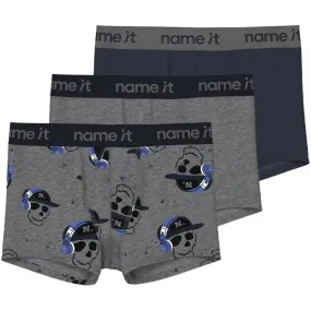 Durable Wear Name It Dark Grey Melange Nkmboxer 3P Dark Grey Mel Skull Noos