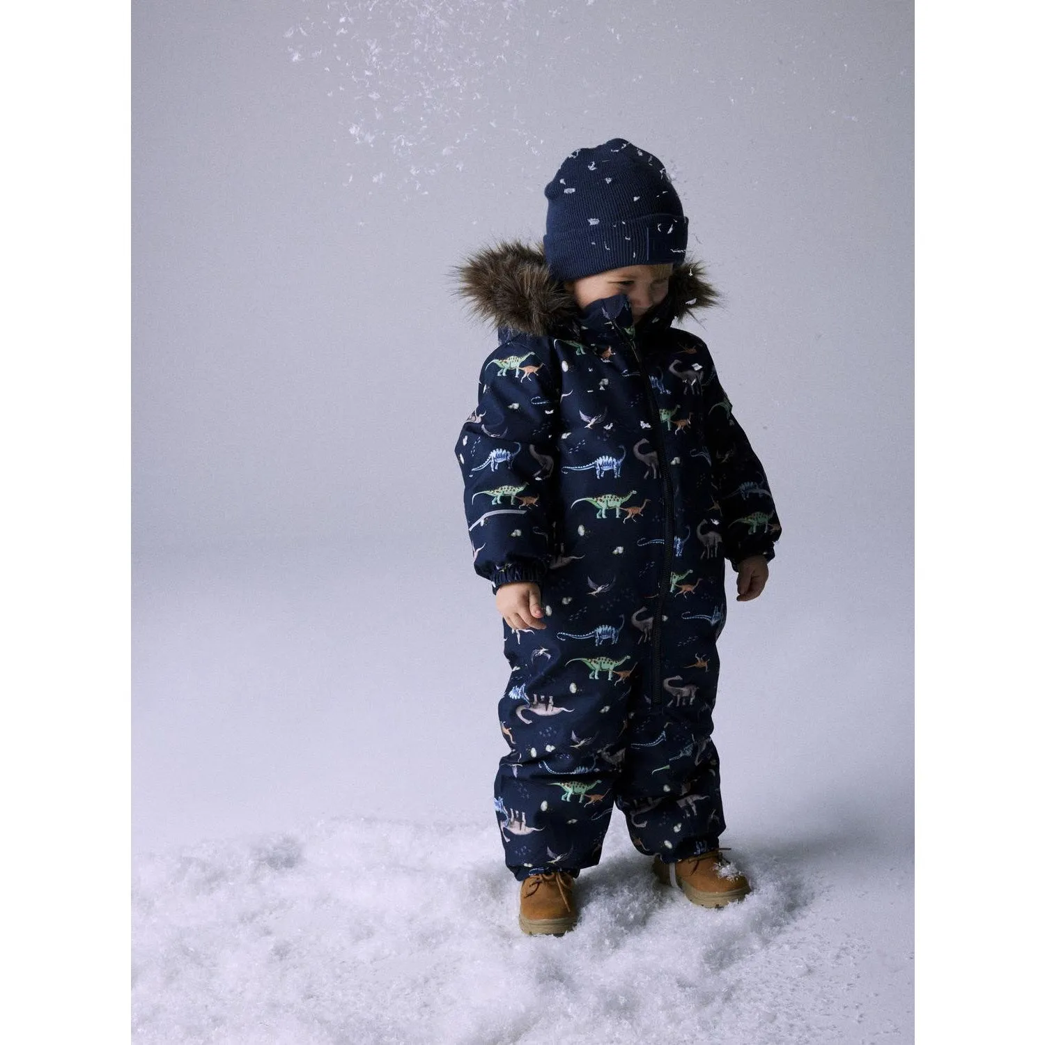 Name It Dark Sapphire Dino Earth Nmmsnow10 Suit Aop Fo Noos Striped-Pattern Matte-Lining