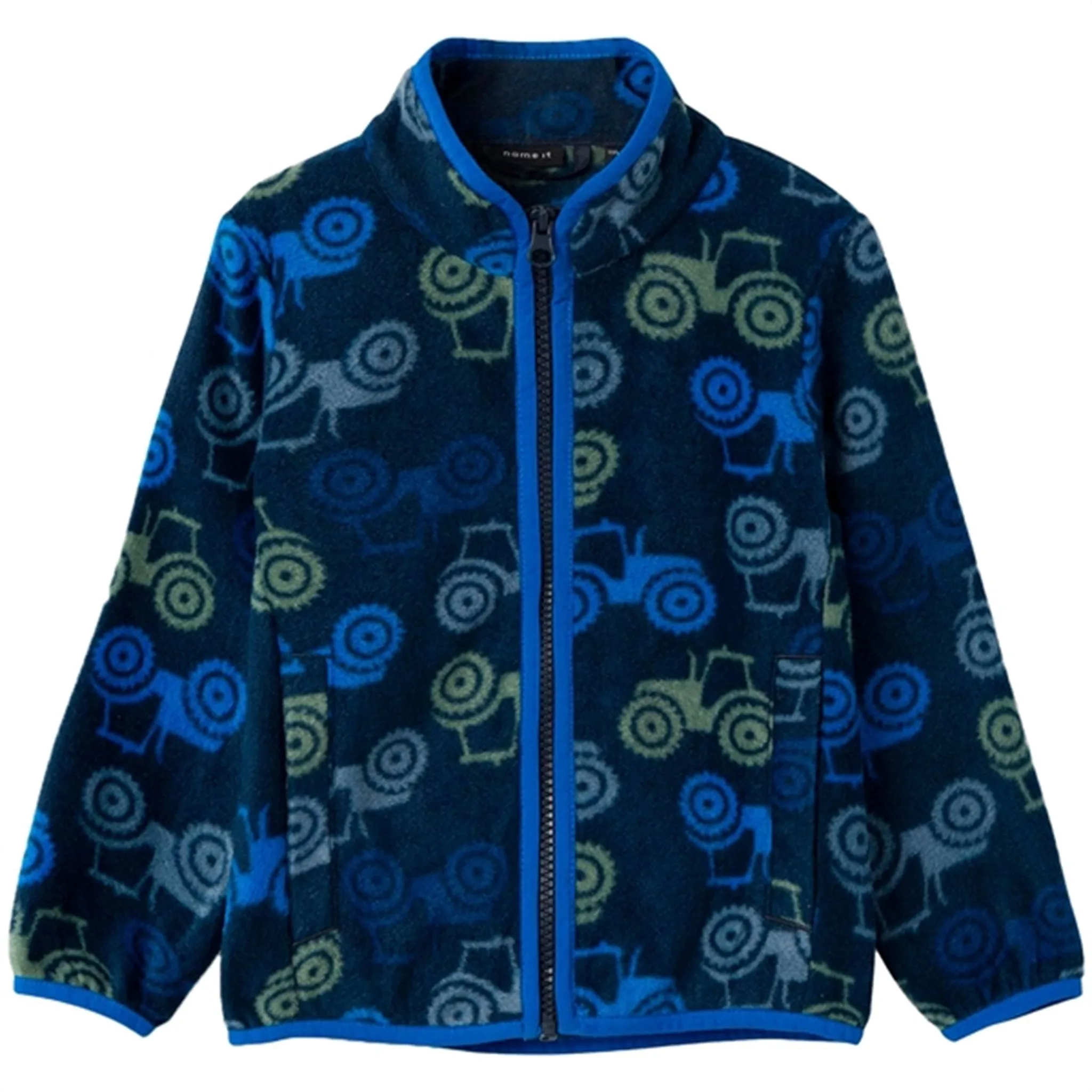 Name it Dark Sapphire Meeko Fleece Jacket AOP Layered Comfort Casual Wear