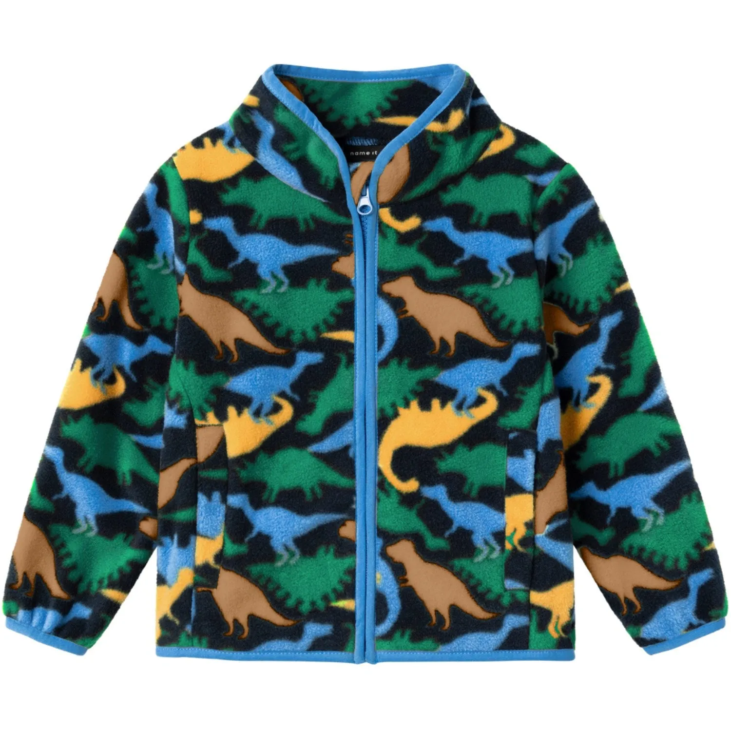 Brunch Look Anti Pill Finish Name It Dark Sapphire Meeko Fleece Jacket AOP