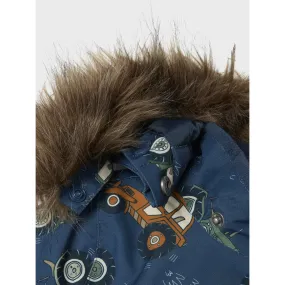 Name It Dark Sapphire Mouse Tractor Snow10 Suit AOP Fo Noos Bright-colored top