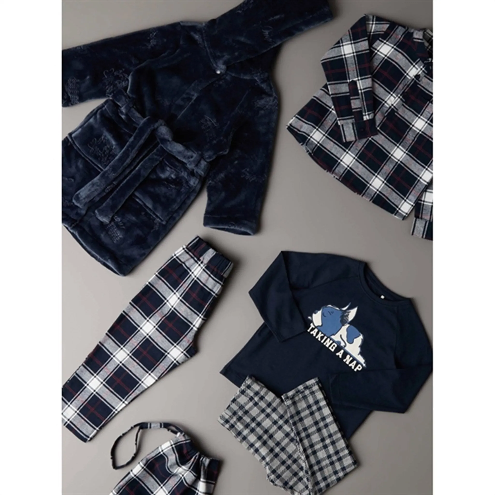 Name it Dark Sapphire Raibe Morning Robe Muted Tones Ribbed Cuffs