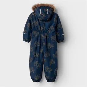 Name it Dark Sapphire Snow Snowsuit Tractor Relaxed tunic-style shirt
