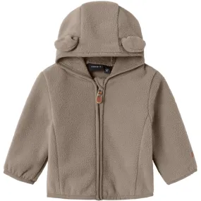 Name It Desert Taupe Meeko Fleece Jacket Soft Core Modern Comfort