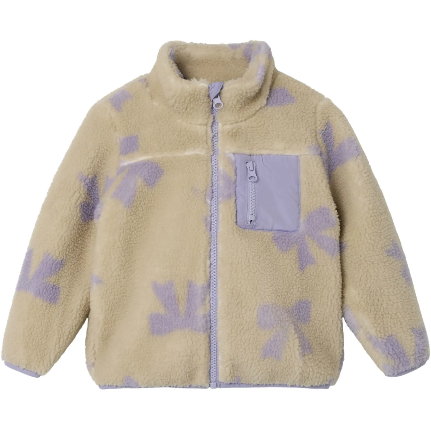 Unstructured Shoulder Cut club Name It Fog Monica Teddy Jacket Bow