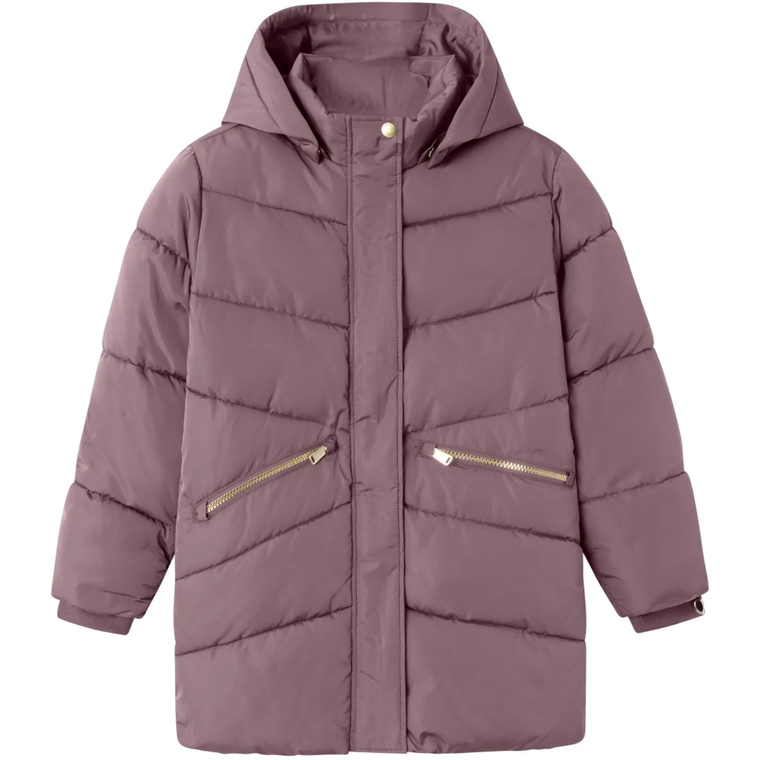 Name It Grape Shake Memo Long Jacket Stud-Detail Linen-Blend