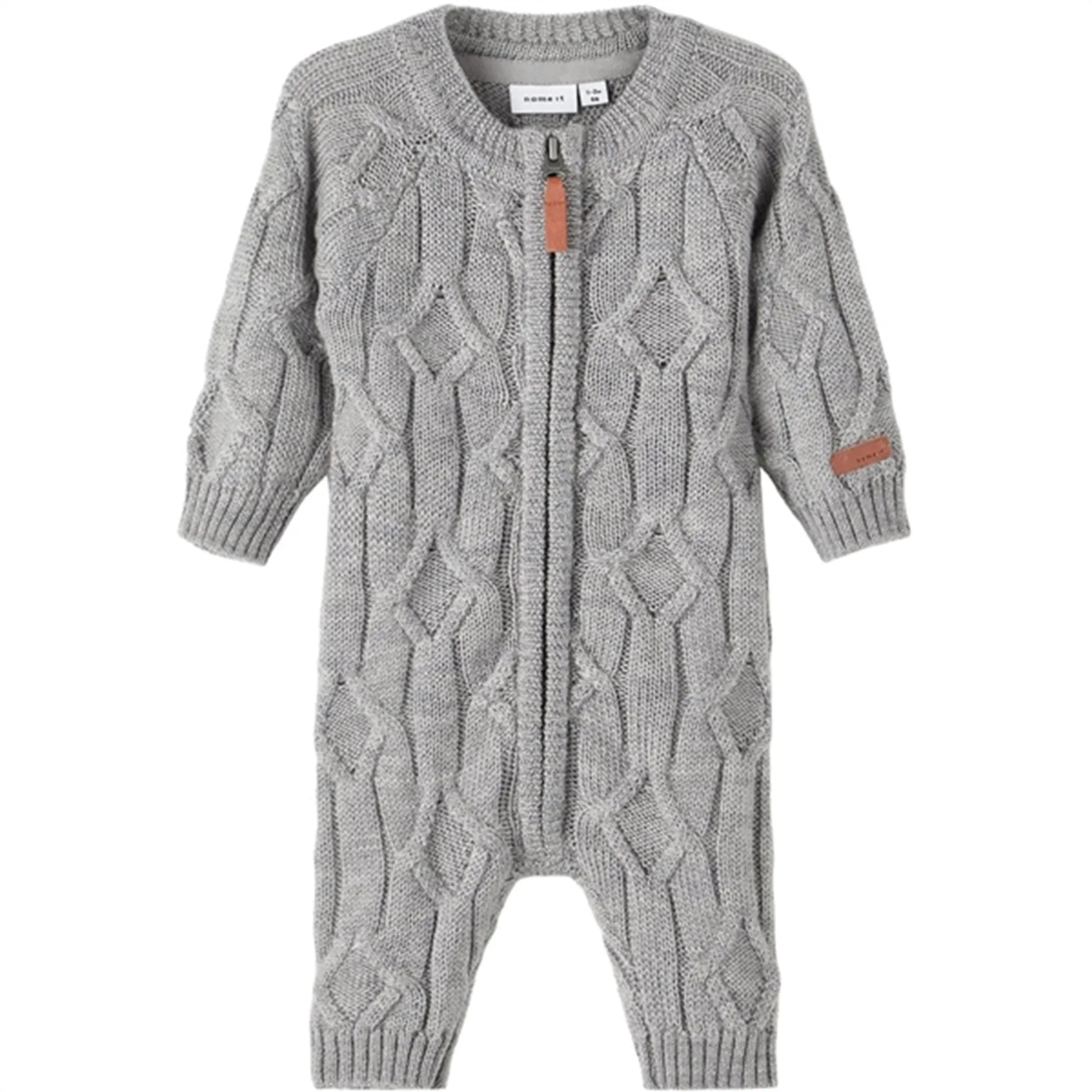 Name it Grey Melange Runi Wool Knit Onesie Resort-Wear