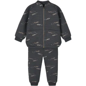 Name It Grey Pinstripe Nmmmoon Quilt Set Aop 1fo Special-Occasion Soft long-sleeve top