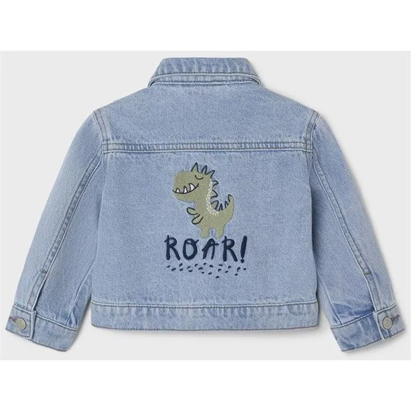 Oversized Fit Double Layered Edges Name it Light Blue Denim Dinosaur Jack Denim Cowboy Jacket