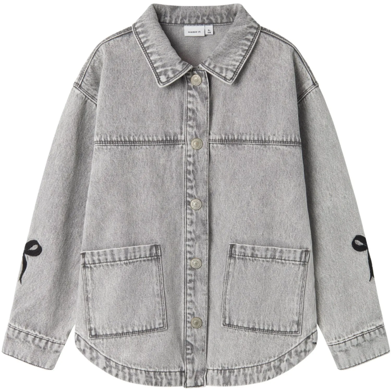 LowProfile Seam Design Name It Light Grey Denim Gloria Denim Embroidery Jacket