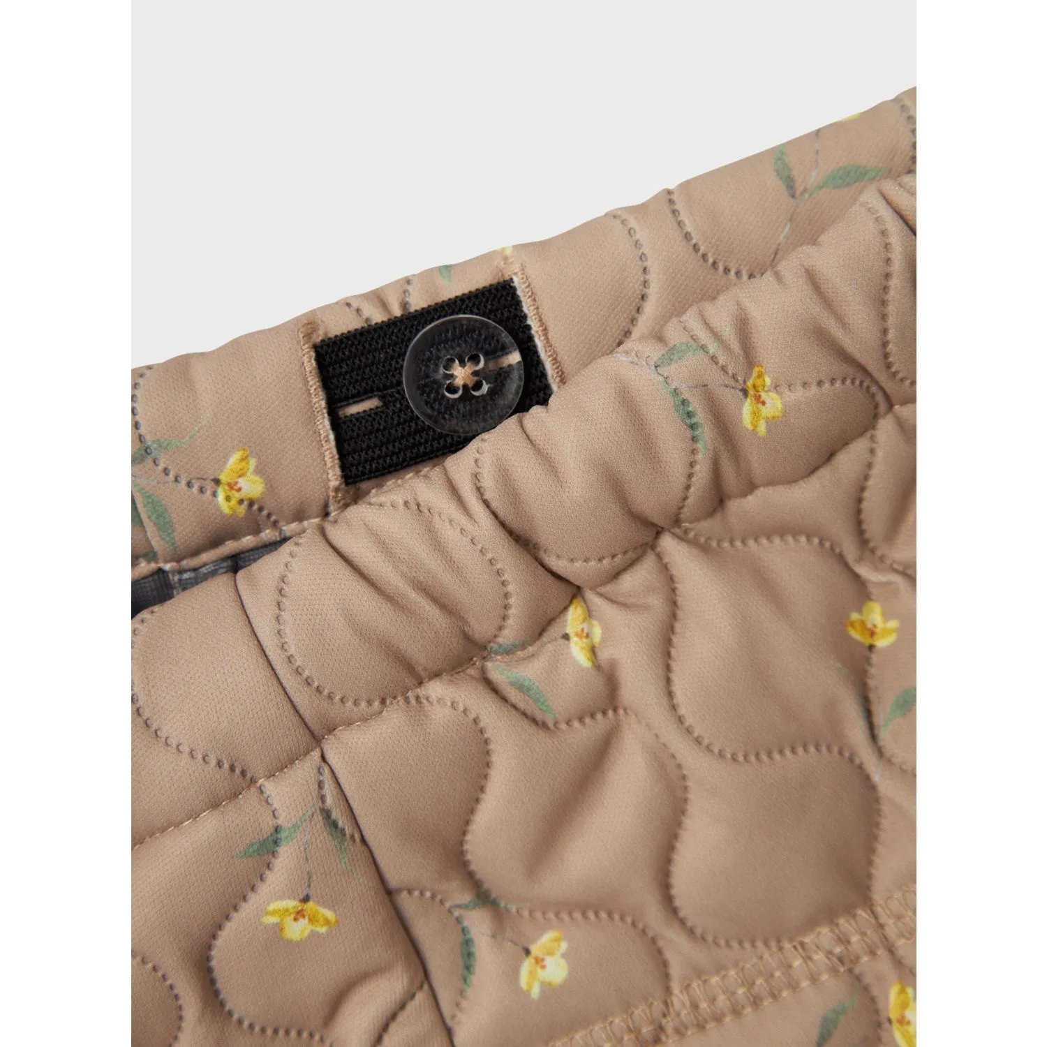 Kimono-Sleeve Travel-Style Name It Light Taupe Flower Moon Quilted Set AOP Fo