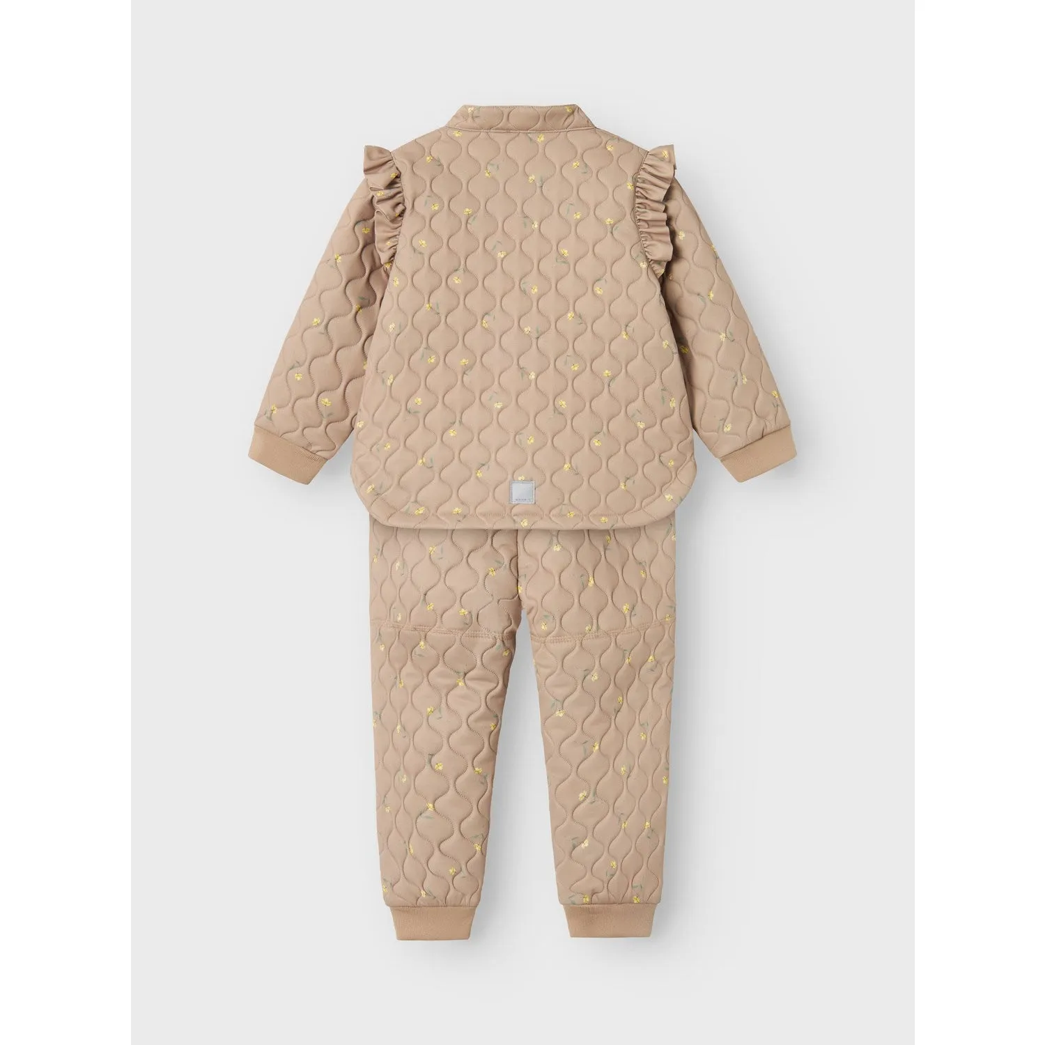 hypoallergenic Effortless weekend blouse Name It Light Taupe Flower Moon Quilted Set AOP Fo