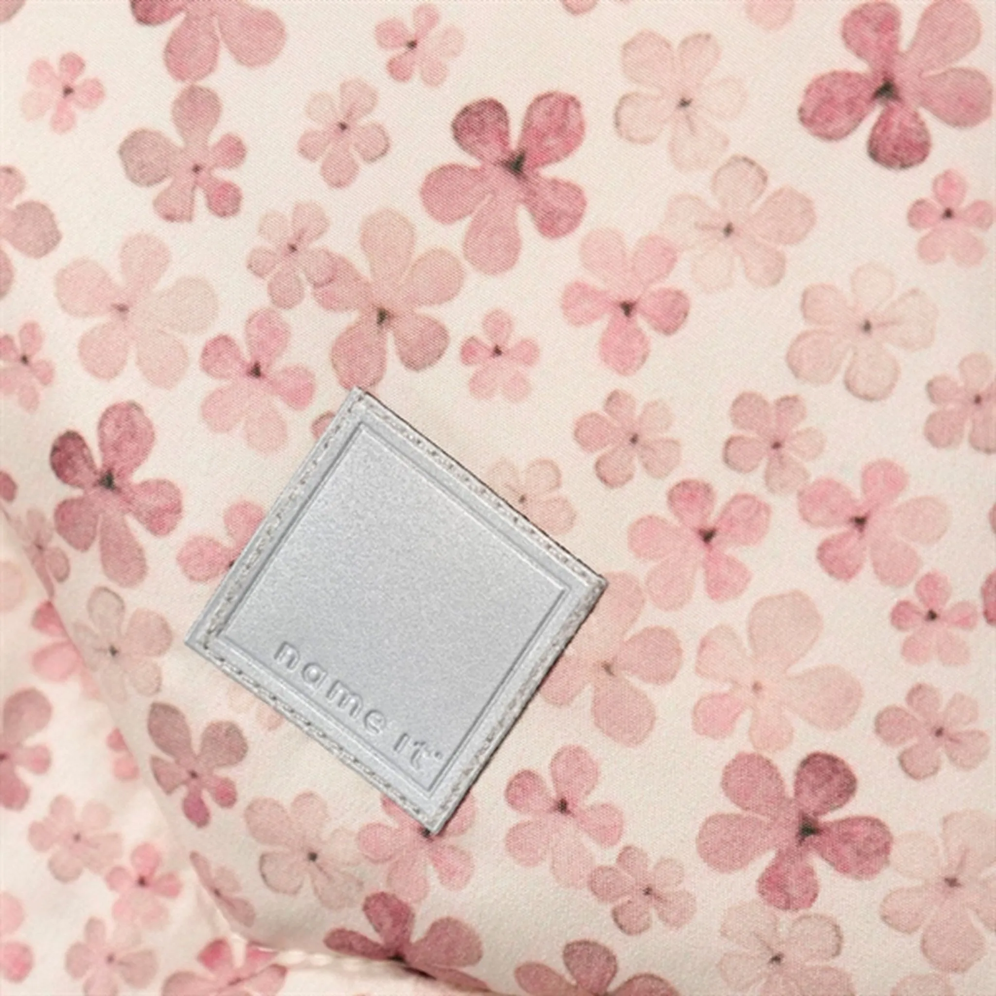 Name it Moonbeam May Puffer Jacket Soft Flower Box-Pleat Embroidered-Sleeve