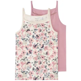Name it Nostalgia Rose Flower Strap Top 2-pack Noos Odor Control Lining Comfortable Feel