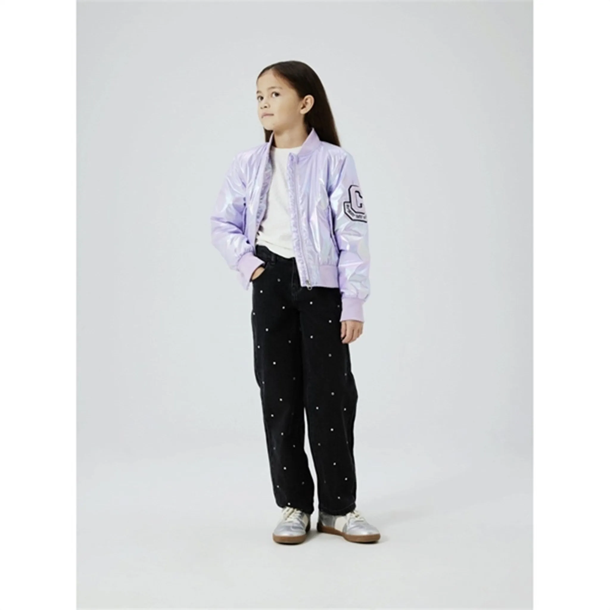 petite size Love Name it Orchid Bloom Movie Bomber Jacket Foil