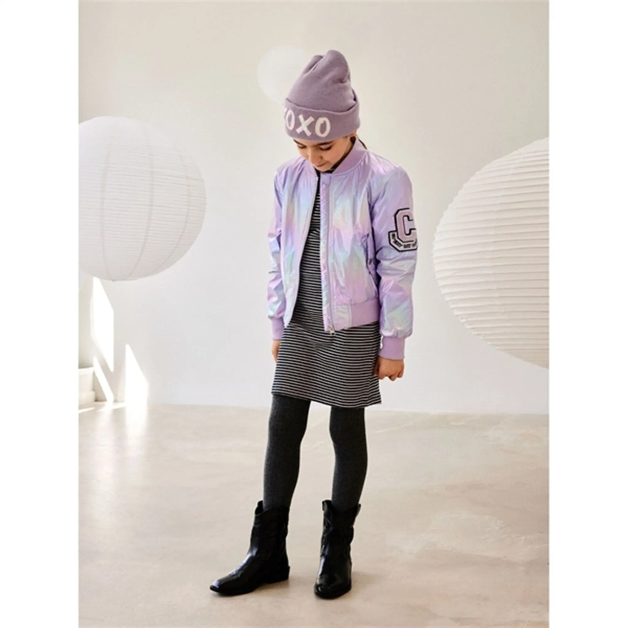 Name it Orchid Bloom Movie Bomber Jacket Foil Windproof Barrier
