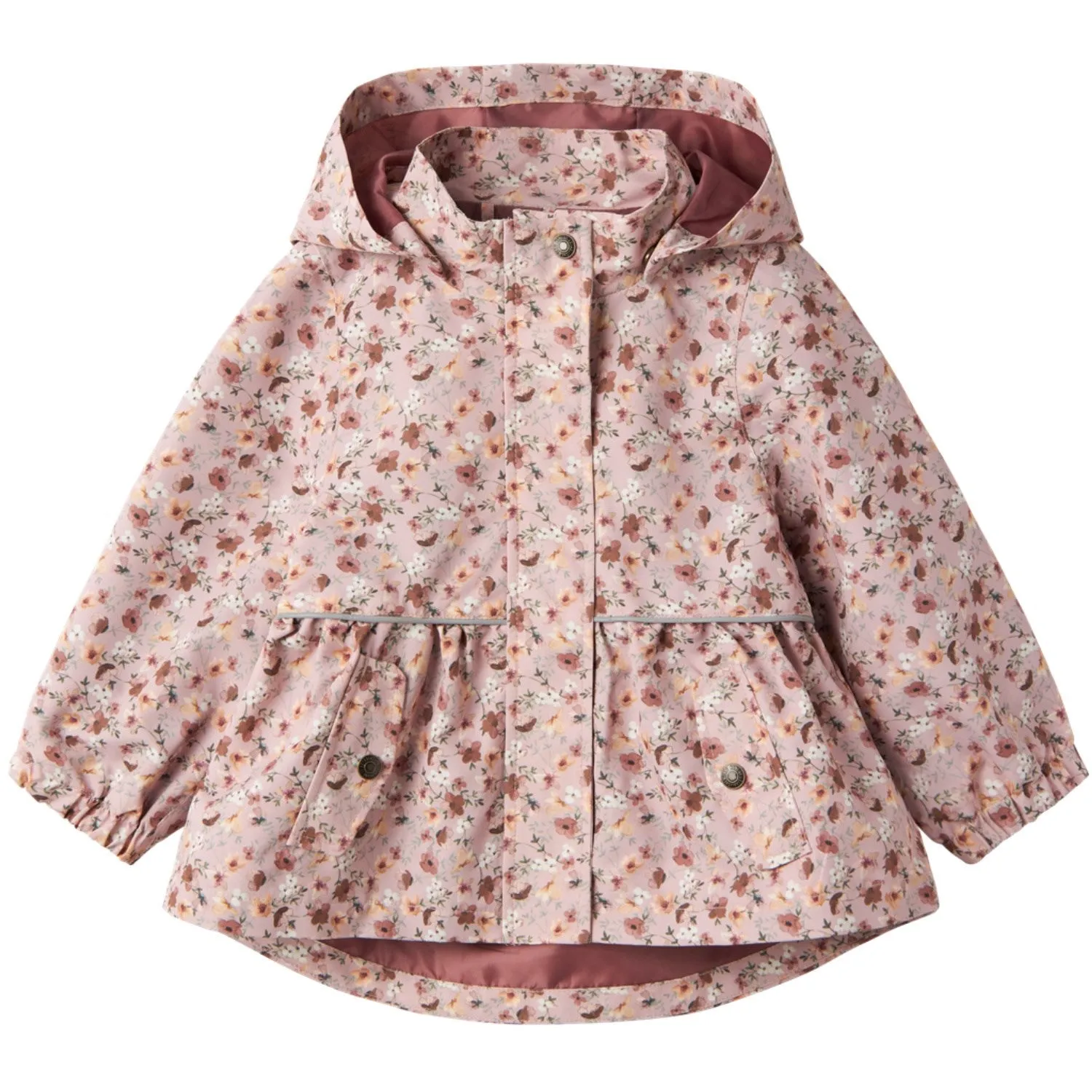 Name It Pale Mauve Flowers Malex08 Jacket AOP Fo Laser Cut Perforations