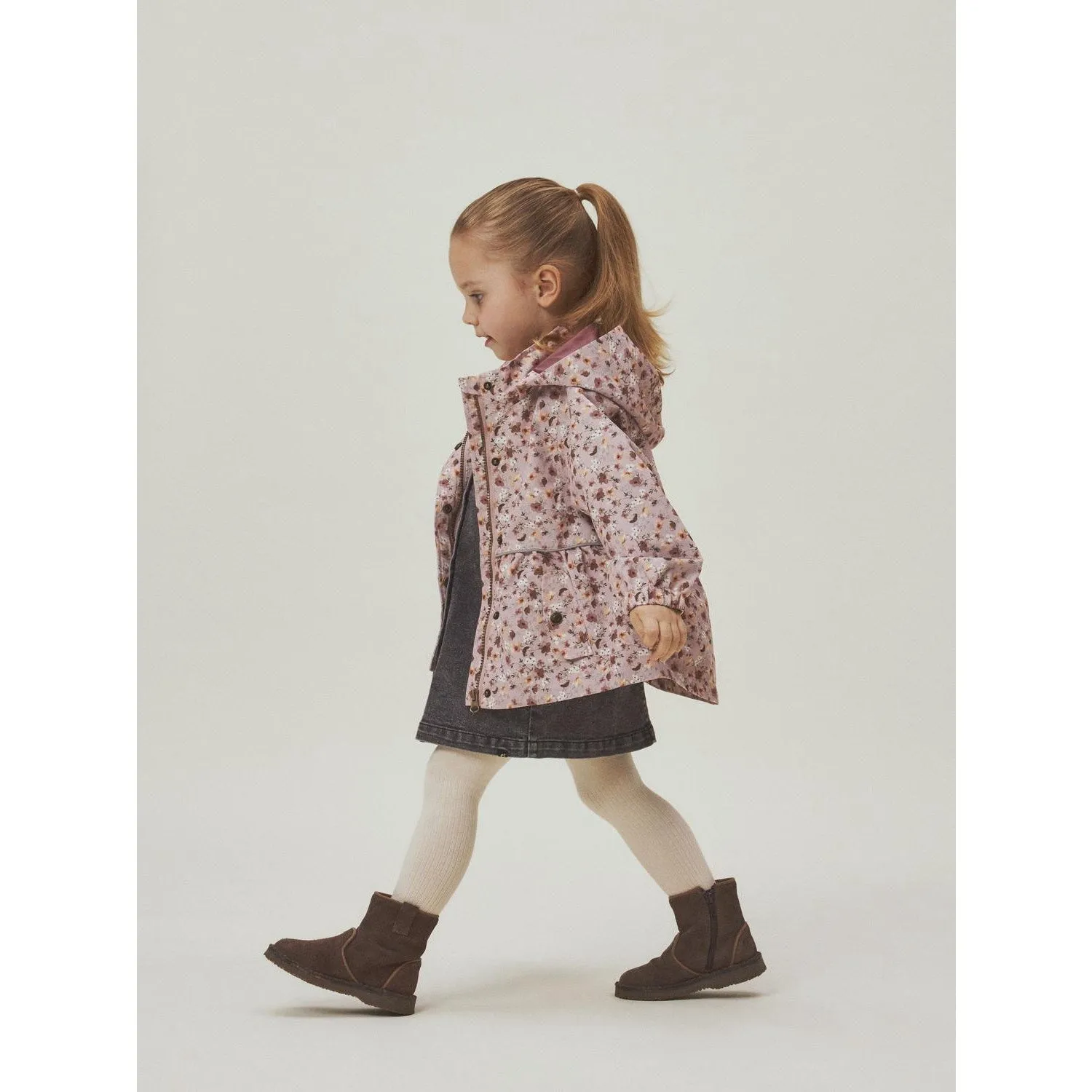 Name It Pale Mauve Flowers Malex08 Jacket AOP Fo Thermolite Insulation Puncture Resistant Material