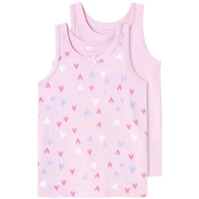 Flexible Armholes Resource Name it Pink Lavender Heart Tank Top 2-pack Noos