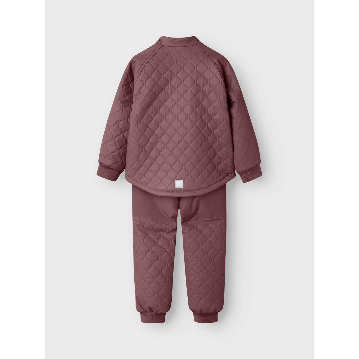 Name It Rose Brown Nmfmud Rub Quilt Set Solid Fo Bell-Sleeve Longline-Length